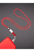 Tüm Kılıflara Uyumlu Kırmızı Taşlı Boyun Telefon Askısı thumbnail 2