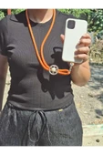 TÜM KILIFLARA UYUMLU TURUNCU İNCİLİ TELEFON BOYUN ASKISI thumbnail 2