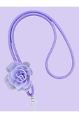 Tüm Kılıflara Uyumlu Mor Gül Figürlü Boyun Telefon Askısı thumbnail 2