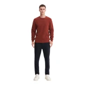 Erkek Slim Fit Pamuk Karışımlı Selanik Örgü Sweatshirt 56400 thumbnail 4