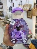 Ayıcıklı Matara Şeffaf Suluk, Okul, Ofis, Seyahat MOR RENK - 1