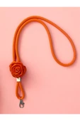 Tüm Kılıflara Uyumlu Turuncu Çiçek Aksesuarlı Boyun Telefon Askısı thumbnail 3