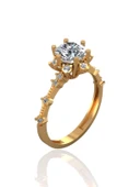 Pırlanta Montür Üst Kalite Lotus 14 Ayar Altın Yüzük thumbnail 1