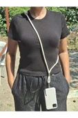 TÜM KILIFLARA UYUMLU EKRU CROSSBODY (AYARLANABİLİR) TELEFON ASKISI thumbnail 1