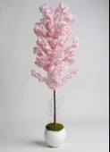 Yapay Ağaç Japon Kiraz Çiçeği Bahardalı Ağacı Beyaz Küre Saksıda Pembe Koyu Renkli 160cm thumbnail 1