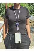 TÜM KILIFLARA UYUMLU LİLA KELEBEK TELEFON BOYUN ASKISI thumbnail 1
