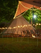 Led Güneş Enerjili 8 li Sallanan Bahçe Aydınlatma Lambası - Sarı Renkli thumbnail 2