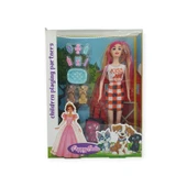 Puppy Bella 30 cm Bebek ve Köpek Bakım Seti - Turuncu Elbise - 1