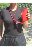 TÜM KILIFLARLA UYUMLU KIRMIZI KELEBEKLİ TELEFON BOYUN ASKISI thumbnail 2