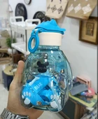 Ayıcıklı Matara Şeffaf Suluk, Okul, Ofis, Seyahat MAVİ RENK - 2