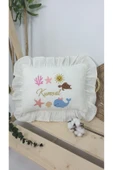 gros shop Müslin Yeni Doğan 4Katlı Organik %100Pamuk Kişiye Özgü Nakışlı Hastane Çıkış Seti(Okyanus Model-2) thumbnail 2