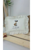gros shop Müslin Yeni Doğan 4Katlı Organik %100Pamuk Kişiye Özgü Nakışlı Hastane Çıkış Seti (Balonlu Ayıcık-2) - 2