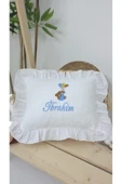gros shop Müslin Yeni Doğan 4Katlı Organik %100Pamuk Kişiye Özgü Nakışlı Hastane Çıkış Seti-Ayıcık Model thumbnail 2