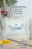 gros shop Müslin Yeni Doğan 4Katlı Organik %100Pamuk Kişiye Özgü Nakışlı Hastane Çıkış Seti-3'Lü Kuş Model - 1