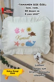 gros shop Müslin Yeni Doğan 4Katlı Organik %100Pamuk Kişiye Özgü Nakışlı Hastane Çıkış Seti(Okyanus Model-2) thumbnail 1