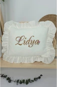 gros shop Müslin Yeni Doğan 4Katlı Organik %100Pamuk Kişiye Özgü Nakışlı Hastane Çıkış Seti (Papatya Model-9) - 4