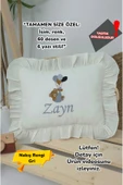 gros shop Müslin Yeni Doğan 4Katlı Organik %100Pamuk Kişiye Özgü Nakışlı Hastane Çıkış Seti (Balonlu Ayıcık-2) - 1