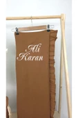 gros shop Müslin Yeni Doğan 4Katlı Organik %100Pamuk Kişiye Özgü Nakışlı Hastane Çıkış Seti (Kahverengi Set-1) - 4