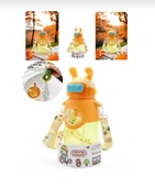 Kaliteli Astronot Tavşan Figürlü Matara Etiket Hediyeli Okul Çocuk Suluğu Pipetli 750ml SARI RENK - 1