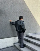 Premium Oversize Vintage Deri Ceket - 6