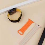 Sneezy Huawei Watch GT4 46mm İle Uyumlu 22mm Harmony Duo Magnetik Silikon Kordon  Krem thumbnail 5