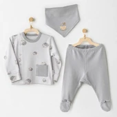 Andywawa AC26103 Hello Autumn 3'lü Zıbın Takım Grey - 1