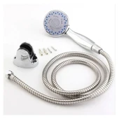 Mafsallı Duş Seti 3 Parça Krom Gümüş El Duşu Hortumu Banyo Aksesuarı Takımı Su Tasarruflu Başlığı thumbnail 4