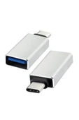 Usb Type-c Otg Çevirici Adaptör Metal Xiaomi - Samsung - Huawei - Macbook Dönüştürücü Gümüş - 1