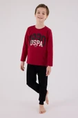 U.S. Polo Assn Uzun Kol Pijama Takım US2203-4 Bordo thumbnail 1