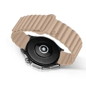 Sneezy Huawei Watch GT4 46mm İle Uyumlu 22mm Harmony Duo Magnetik Silikon Kordon  Starlight - 2