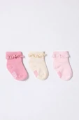 U.S.Polo Kız Bebek Çorap USB2208 Pudra Ekru Somon thumbnail 1