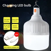3 Adet Adet USB Şarjlı, 30 Watt, 3 Işık Modlu Beyaz Işık, Kamp, Piknik, Bekçi, Balıkçı, Çadır Ampulü - 2