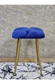 Kare Gold Kaplama Konik Ayaklı Tabure - Oturak - Bar Taburesi - Ayaklı Tabure Mavi Renk 33 x 48 Boyut/Ebat thumbnail 2