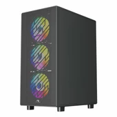 PowerBoost PB-A600B 600W 80+ USB 3.2 LED ATX Mid Tower Siyah Kasa thumbnail 3