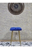 Kare Gold Kaplama Konik Ayaklı Tabure - Oturak - Bar Taburesi - Ayaklı Tabure Mavi Renk 33 x 48 Boyut/Ebat thumbnail 3