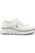 U.S. Polo Assn. KENTA JR 5PR 102027890 Kız Çocuk Sneaker Ayakkabı Beyaz Lila 31-35 - 1