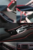 Kırmızı Trim Fitilli Yeni Nesil Araç Içi Şerit Mat Balık Sırtı A Kalite thumbnail 2