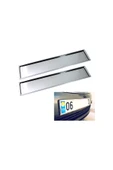 Paslanmaz Krom Metal Plakalık 52.7cm X 11.5cm 2 Adet Plaka Sacı thumbnail 2