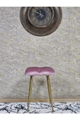 Kare Gold Kaplama Konik Ayaklı Tabure - Oturak - Bar Taburesi - Ayaklı Tabure Pembe Renk 33 x 48 Boyut/Ebat thumbnail 3