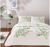 Taç Çift Kişilik Ranforce Baskılı Pike Takımı Bloomy - 1