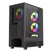 PowerBoost PB-A600B 600W 80+ USB 3.2 LED ATX Mid Tower Siyah Kasa thumbnail 7