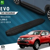 S-Dizayn Mitsubishi L200 5 Evo Siyah Yan Basamak 193 Cm 2015-2019 A+ Kalite thumbnail 1