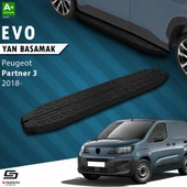 S-Dizayn Peugeot Partner 3 Uzun Şase Evo Siyah Yan Basamak 213 Cm 2018 Üzeri A+ Kalite - 1