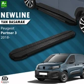 S-Dizayn Peugeot Partner 3 NewLine Siyah Yan Basamak 203 Cm 2018 Üzeri A+ Kalite thumbnail 1
