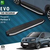 S-Dizayn Peugeot Partner 3 Uzun Şase Evo Krom Yan Basamak 213 Cm 2018 Üzeri A+ Kalite thumbnail 1