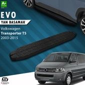 S-Dizayn VW Transporter T5 Kısa Şase Evo Siyah Yan Basamak 213 Cm 2003-2015 A+ Kalite thumbnail 1