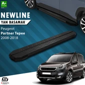 S-Dizayn Peugeot Partner 2 Tepee NewLine Siyah Yan Basamak 193 Cm 2008-2018 A+ Kalite thumbnail 1