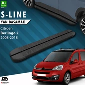 S-Dizayn Citroen Berlingo 2 S-Line Siyah Yan Basamak 193 Cm 2008-2018 A+ Kalite thumbnail 1