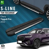 S-Dizayn Chery Tiggo8 Pro S-Line Krom Yan Basamak 183 Cm 2022 Üzeri A+ Kalite thumbnail 1