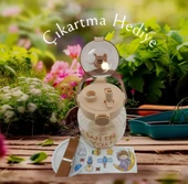 Maskotlu, Hediyeli, Boyun Askılıklı, İthal Lüx Kahverengi Matara/Suluk 1100 ML - 4